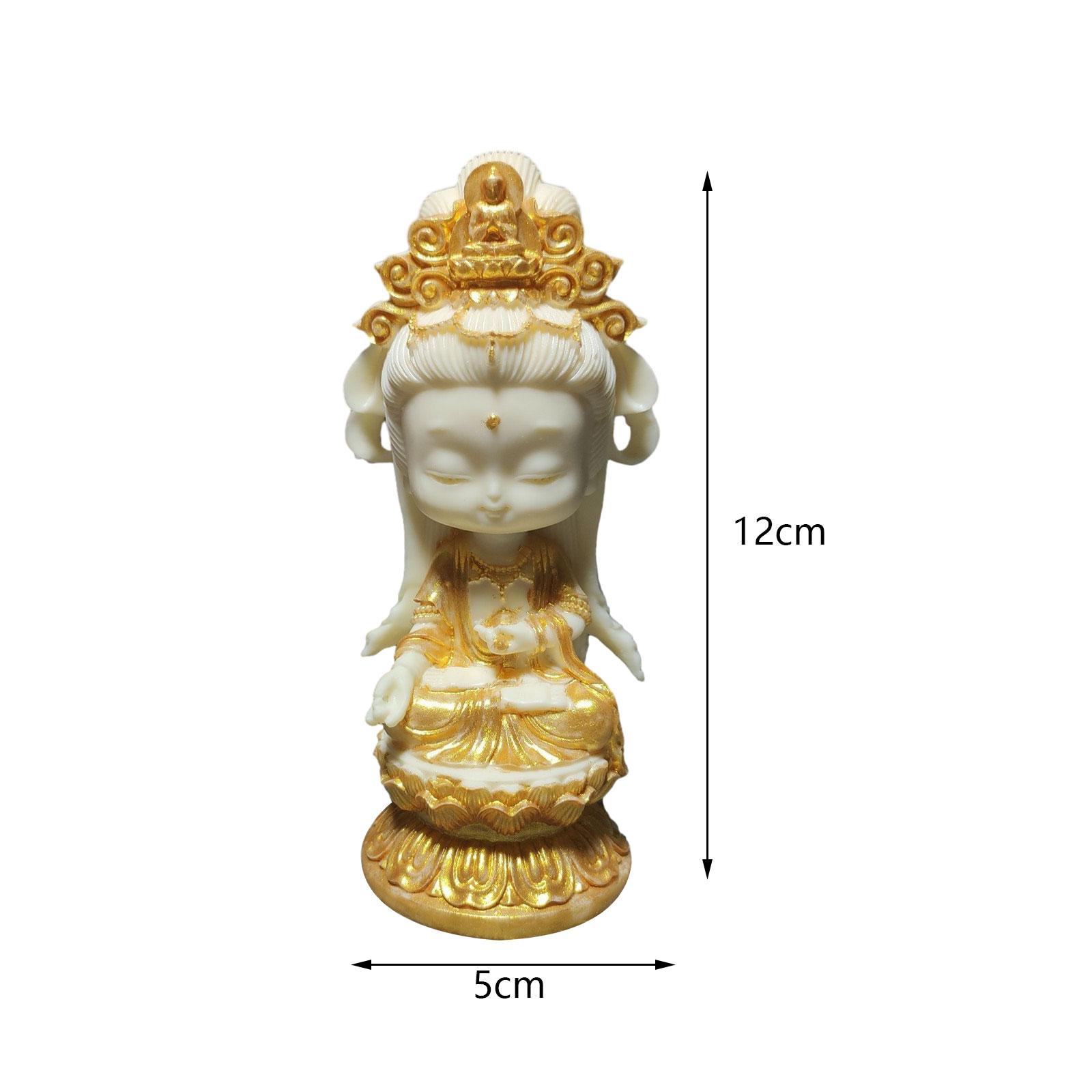 

Buddhist Figure Car Dashboard Ornament Buddha Sculpture for Table Wall Shelf светло-серый