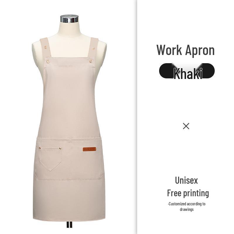 Men's Waterproof Oil-proof Logo Print Kitchen Apron for Home & Commercial Use