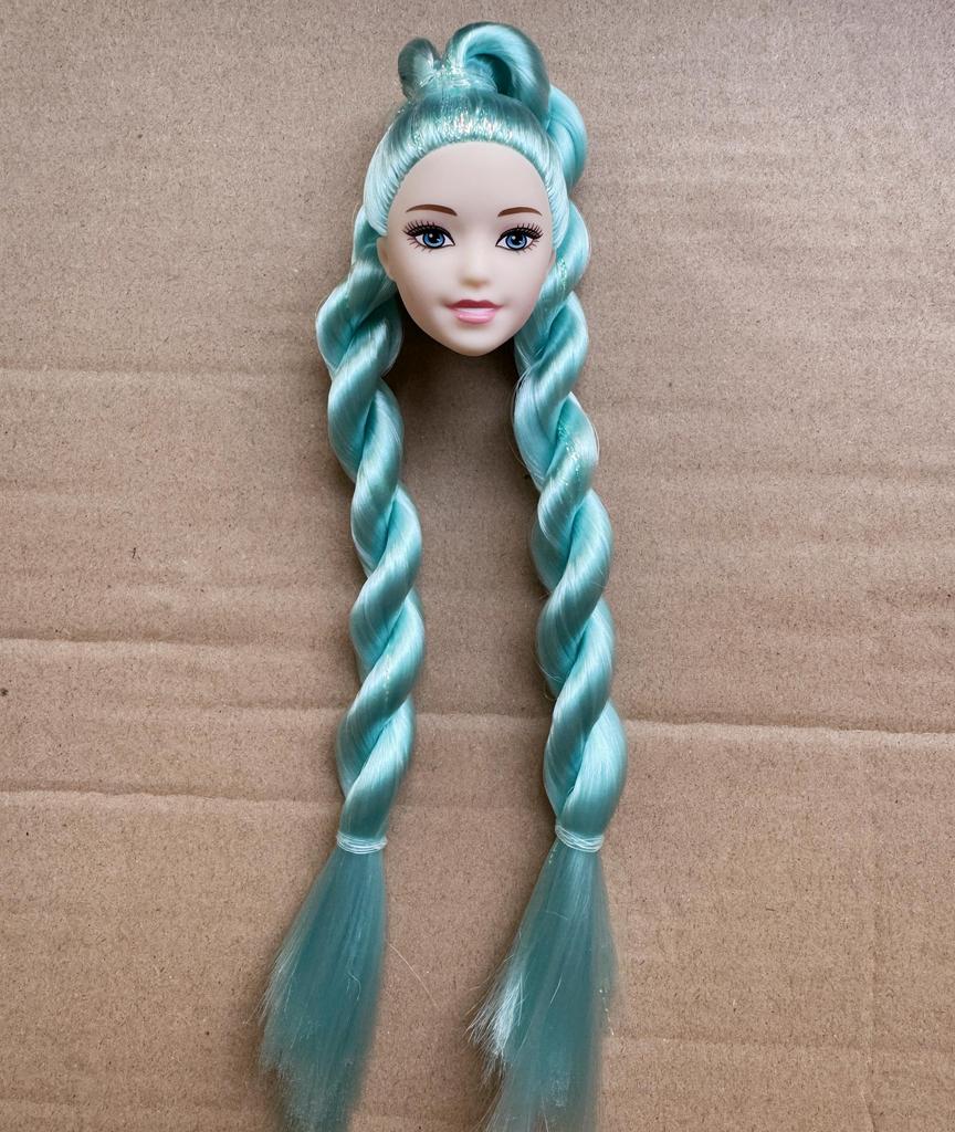 1/6 Doll Heads Asian Face Mold Super White Skin Tone Fashion Big Braid Doll Head DIY Toy Parts Girls Birthday Gifts