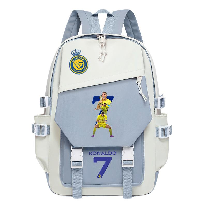 Football Star Ronaldo Surrounding Cr7 Printing Student Schoolbag Trend Backpack To Reduce The Burden And Large Capacity