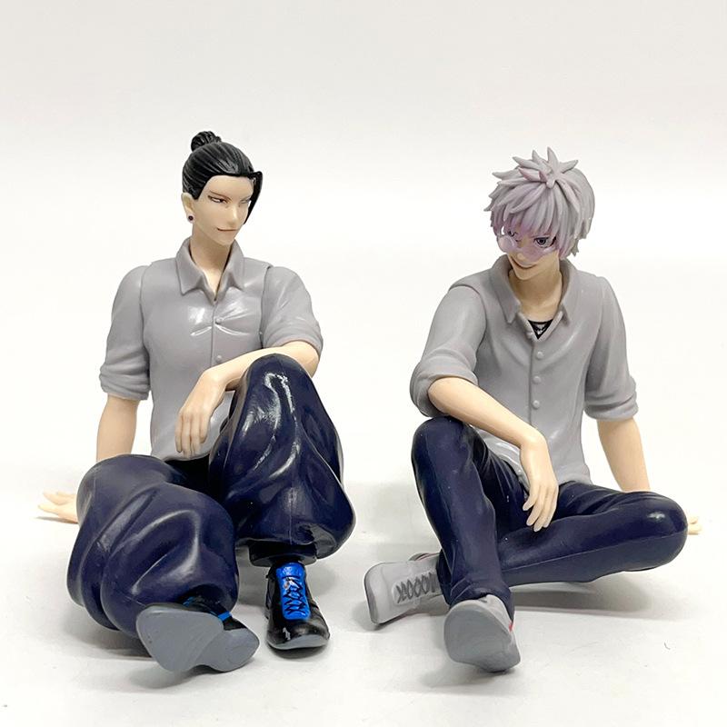 FiguresJujutsu Kaisen Satoru Gojo Geto Suguru Sitting Gift Look Up Sitting Posture Toji Figures PVC Anime Model Collection Toys