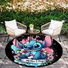 1pc Cute Stitch Round Area Rug,Non Slip,Machine Washable Polyester Carpet for Living Room,Bedroom Decor