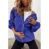 European and American Style Fleece-Lined Loose Fit Hooded Jacket with Zipper and Pockets
