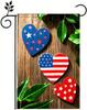 Patriotic 4th of July American Hearts Garden ag 12x18 Inch Double Sided for Outside Small Independence Day Welcome Love He EEL
