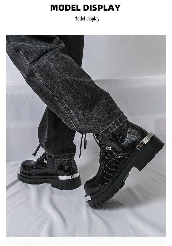 Men's Retro British Style High-Top Martin Boots - Autumn/Winter Thick-Soled Fashionable Large Size Shoes