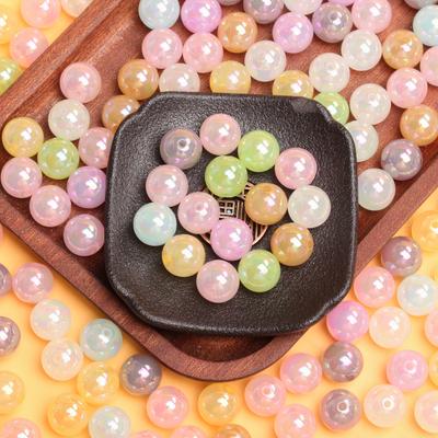 Luminoso 500 pezzi UV Dazzle Accessori Collana Materiale Perline Perline Rotonde Bracciale Colore Gelatina 10/12/14mm Fai da te Acrilico Moda