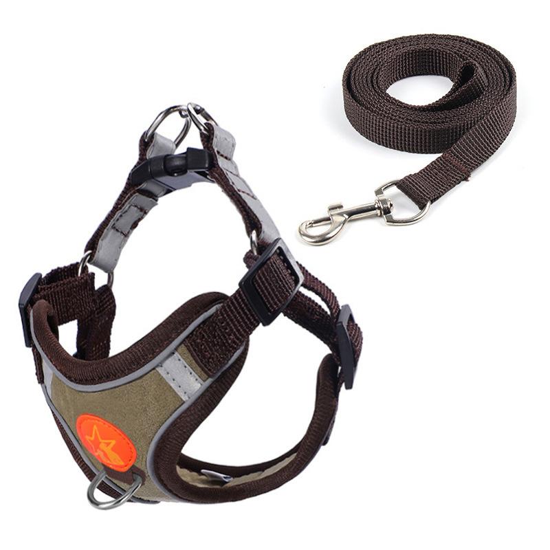 Dogs Adjustable Harness Leash Set for Small Medium Dogs Harness Vest Reflective Puppy Chest Strap Pet Walking Outdoor Supplies