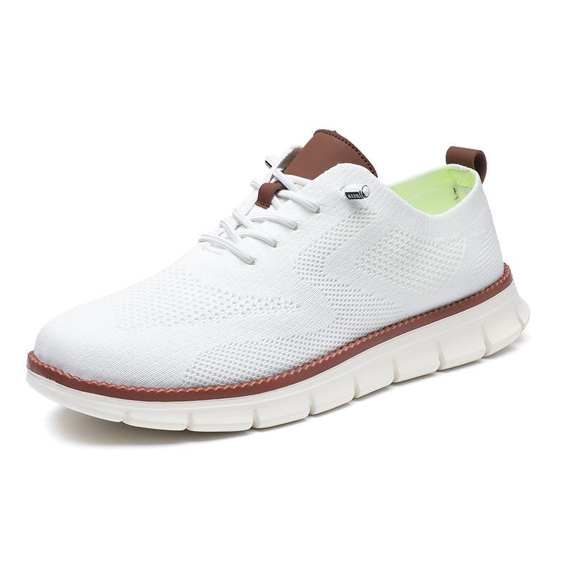Source British style summer breathable sports shoes fly-woven mesh large size running shoes