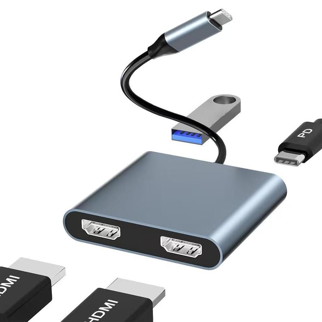 Type-C 4-in-1 Smart Dock: HDMI Screen Mirroring & High-Speed USB 3.0 Multi-Functional Expansion