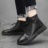 Men Boots Leather Casual Platform Boots Zipper British Style Autumn Winter Fashion Comfortable Mens Shoes Ankle Botas De Hombre
