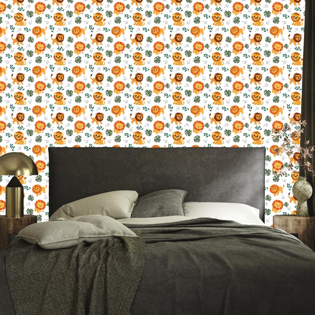 Lions Wallpaper White, Cream and Gold for Living Room and Bedroom 50x1000