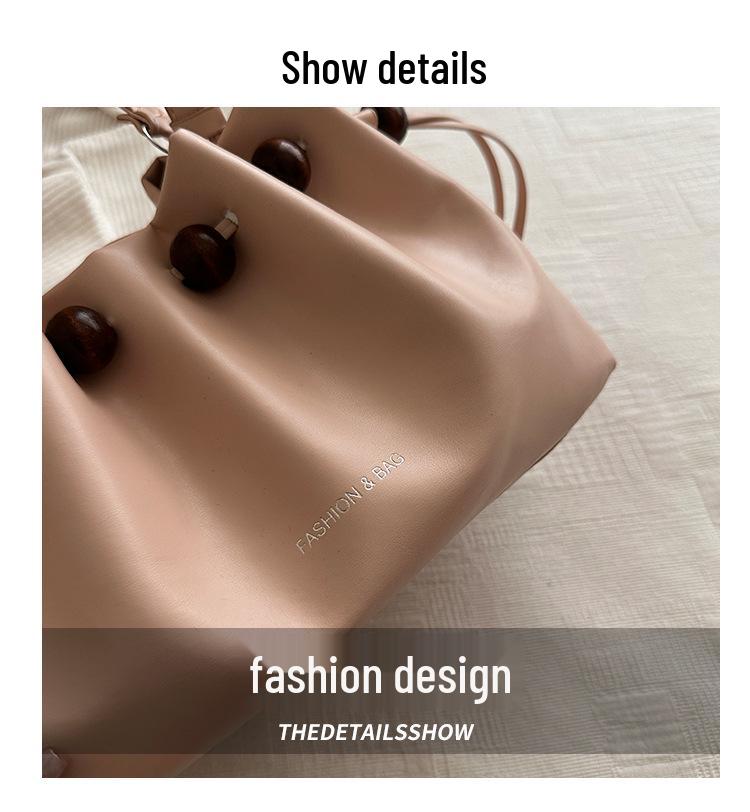 Korean Stylish Niche Women's Drawstring Bucket Shoulder Bag