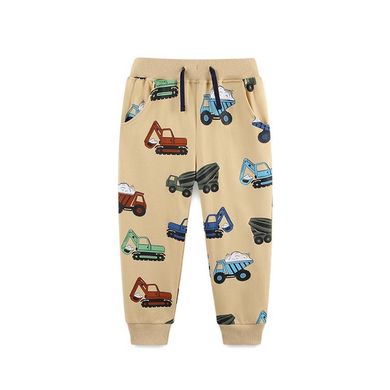 European Boys Cartoon Car Print Joggers - Autumn Fashion for Toddlers & Kids 5Y