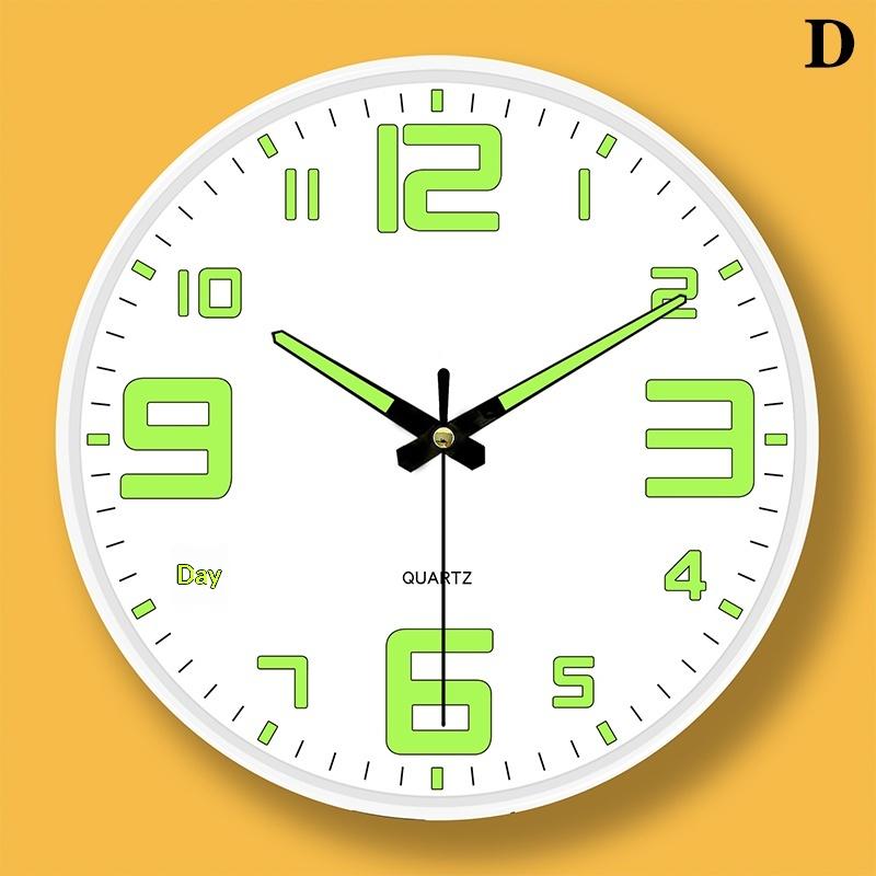 

1 Pcs Luminous Wall Clock Light In Dark Night Digital Quartz Movement Bedrooms Living Room Study Loudspeaker Mute Clock For Home D белый