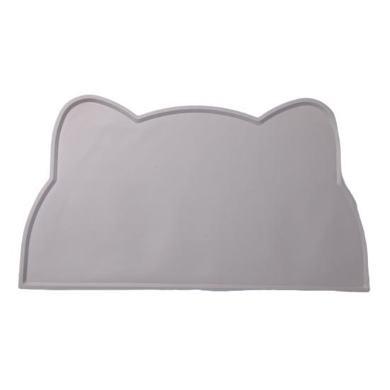 Waterproof Dog Food Mat Cat Face Design Silicone Pet Feeding Placemat with Raised Edge Non-slip Pet Bowl Mat for Dogs Cats