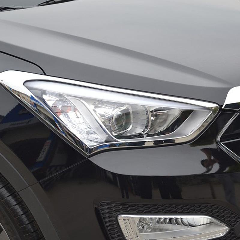Car Styling Cover Trim For Hyundai IX45 SantaFe 2013 2014 2015 2016 2017 2018 Front Light Head Lamp Frame Parts Eyebrow Stick