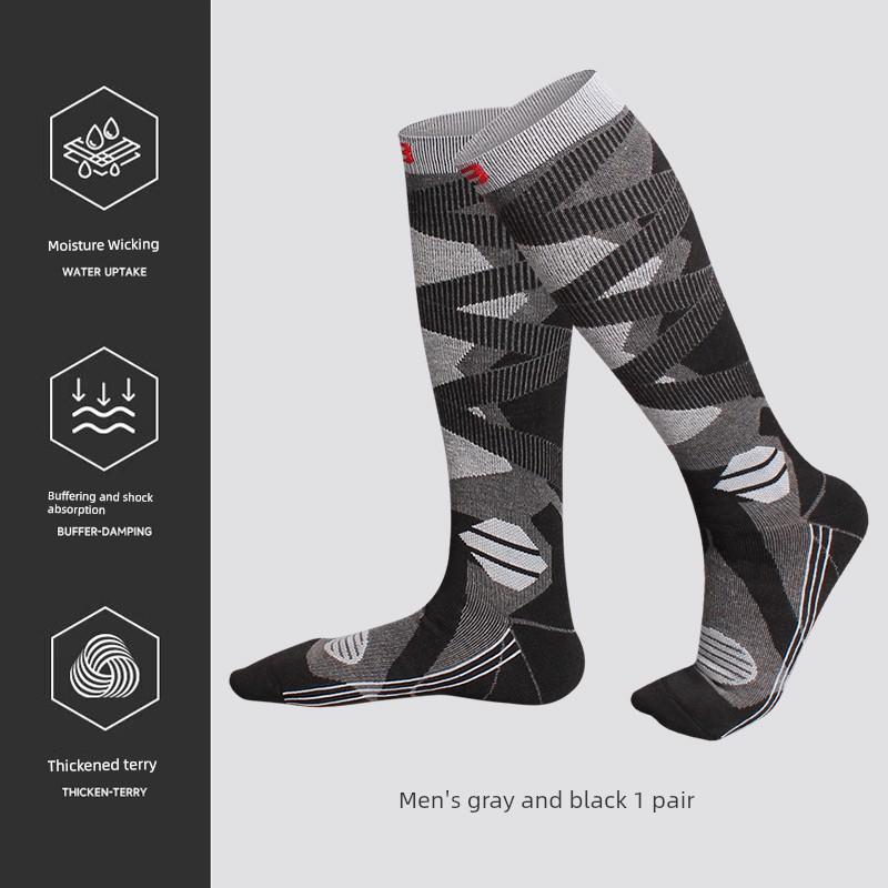Winter Professional Ski Socks, Thickeneded, Warm, Non-Slip, Long Socks, Outdoor Mountaineering Sports Socks, Compression Calf Socks for Women
