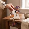 Wooden Ghost Figurines for Fall Harvest Festival Ornament Autumn Home Desktop Decoration, Cute Atmosphere Accessories Halloween Tabletop Figurine with