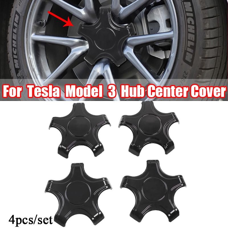 ZMPBD1 4Pcs Car Five Claw Wheel Center Caps Hub Cover For Tesla Model 3 Lug Nut Covers Hubcaps Decoration Modification Accessory