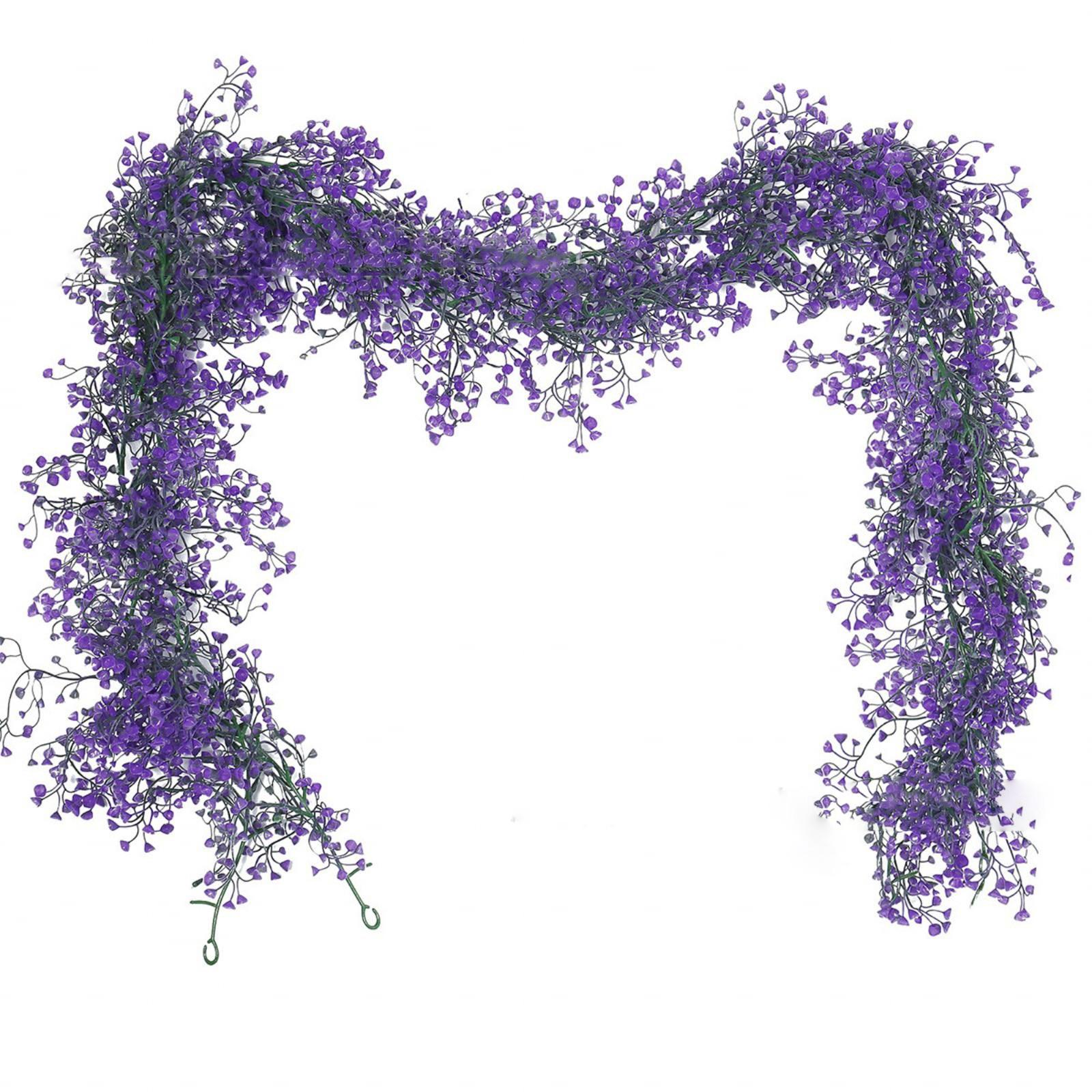 

Artificial Hanging Plant 1pc 5.6ft Fall Garland Ferns Leaves Fake Ivy Vine For Home Wedding Table Centerpiece Party Garden Decor 170cm фиолетовый