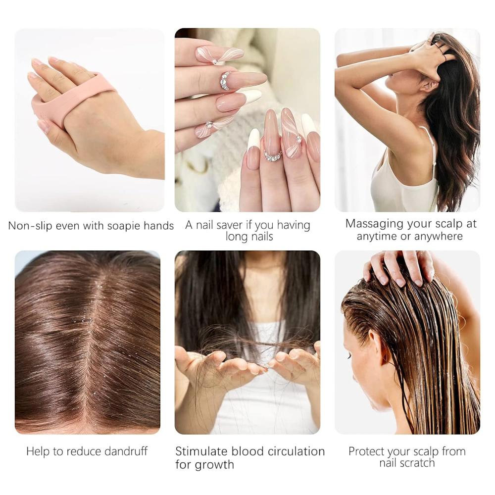 Silicone Scalp Cleaning Brush, Lightweight Manual Brush Head Tool, Dry and Wet Hair Washing and Exfoliation, Soft Grip Hair Care