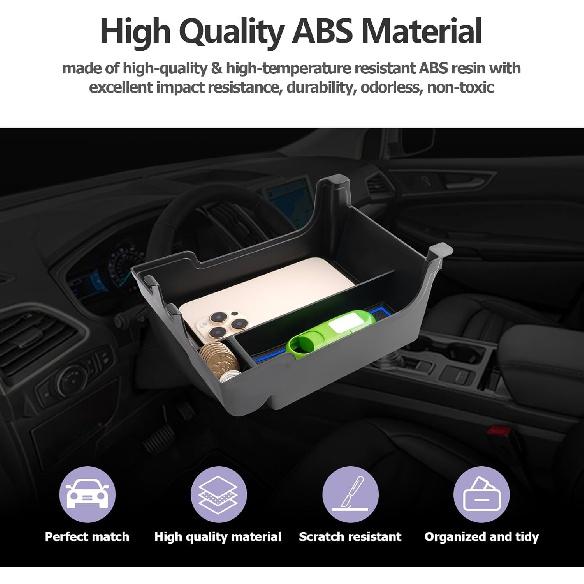 Organizator consolă centrală pentru Ford Edge 2023 2024, cutie de depozitare cotiera Ford Edge 2024, organizator cotiera Ford Edge 2021-2024, tavă de inserare cotiera consolă
