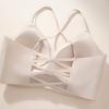 New Camellia Fragrance Hollow Cross Back Bra Fixed Cup Seamless Gathering Lift Foundation
