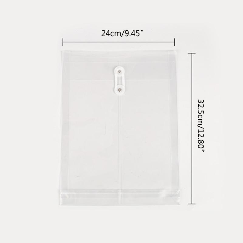 12Pcs A4 File Folders with String Lock Office File Bags Waterproof PP File Wallet Clear Document Folder for Adult Office