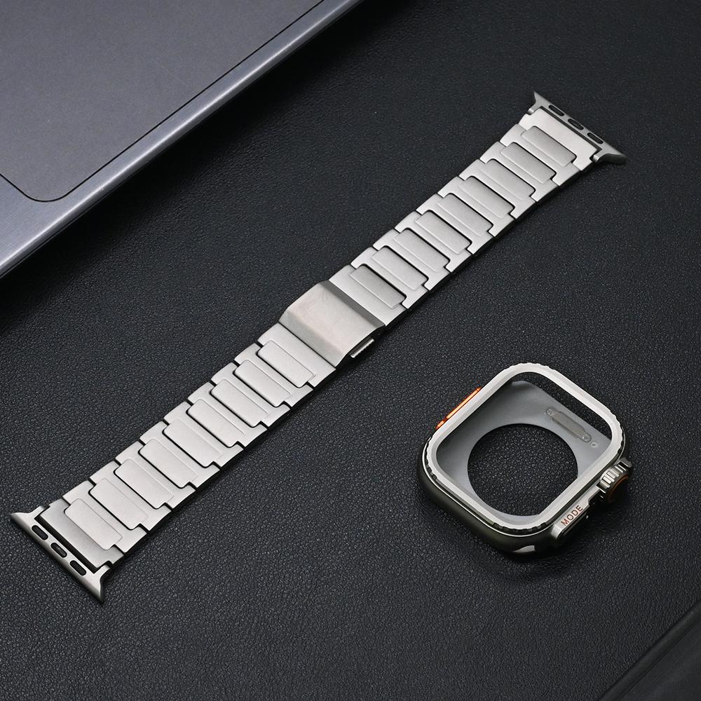 Titanium Strap+metal Case for Apple Watch Ultra 1/2 49mm Series 10 46mm Men Magnetic Bracelet for Iwatch 9 8 7 6 5 SE 45mm 44mm