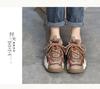 Women's Retro Genuine Leather Dad Sneakers - Autumn 2025