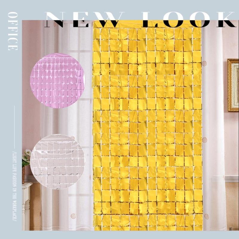 Party Background Curtain Sequin Backdrop Baby Shower Wedding Decor Glitter Wall Backdrop Curtain Birthday Party Curtain