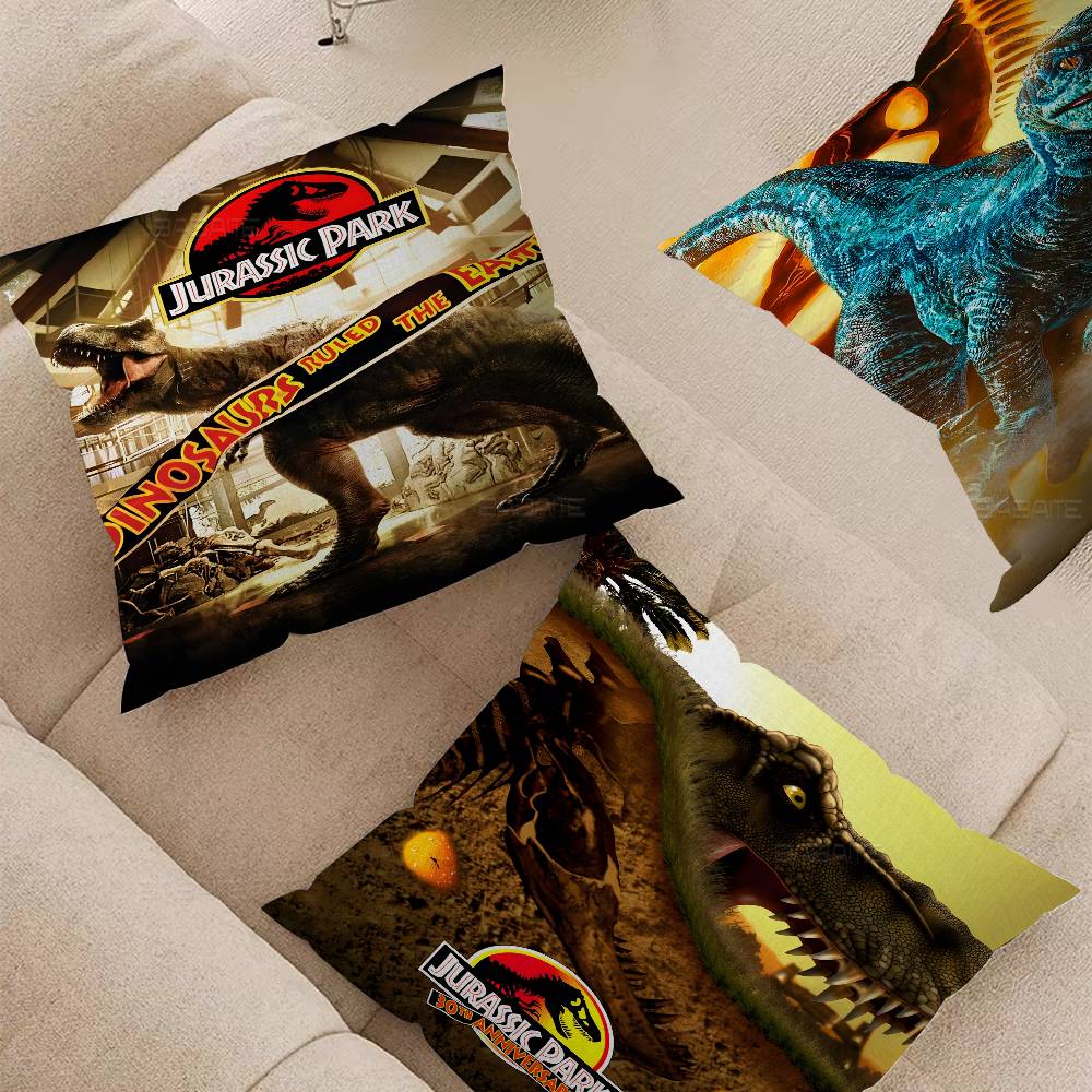 Movie Jurassic Park Dinosaur World Jurassic World Pillow Cover for Bedroom Room and Living Room Sofa Decorative Cushion Cover