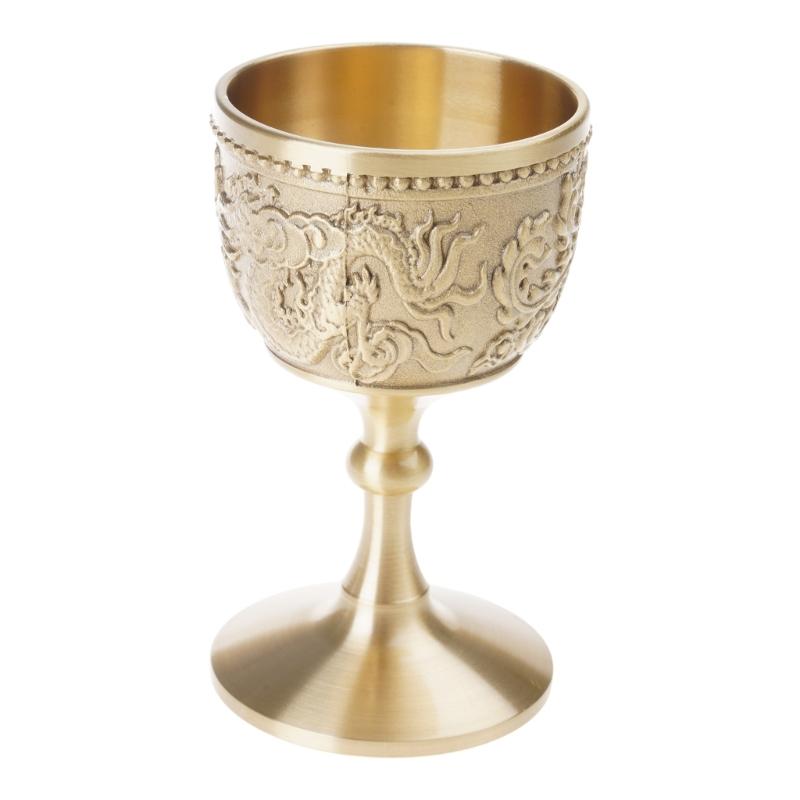 

Vintage Brass Engraving Mug Red Wine Glass Good Gloss Copper Portable Polishing Edge Beer Water Cup Drinkware Decoration 1