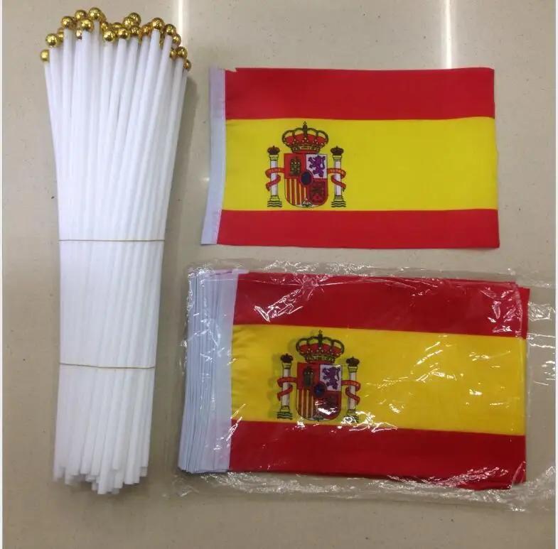 50 Stück 100 Stück 500 Stück/Los Benutzerdefinierte Handflagge 14 x 21 cm Schwenkflagge Druck des Firmenlogos oder Designs des Käufers Wahlflagge