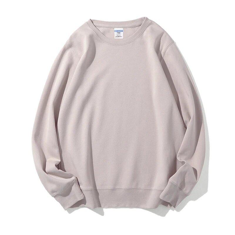 Cross-border round neck healthy cotton casual sweater pullover loose top printed logo trendy fashion long sleeve T-shirt autumn