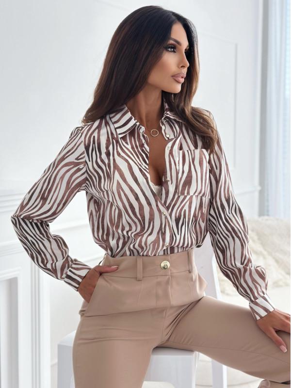 2024 Autumn Fashion Multicolor Long Sleeve Printed Women's Blouse Shirt