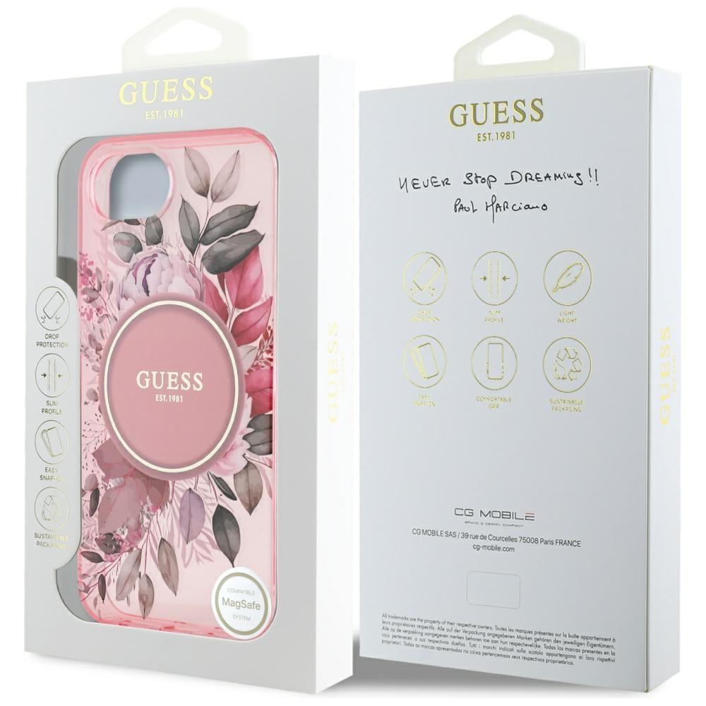 Etui Guess Iml Flowers Magsafe Do Iphone 16E Różowy