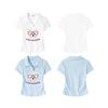 :CHOCOOLATEit Women's Polo Collar Slim Fit Printed Short Sleeve T-Shirt