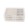 Schmuckorganizer aus Acryl Klares Acryl Beige Schublade Schreibtischaufbewahrung Schmuckkästchen für Ohrstecker