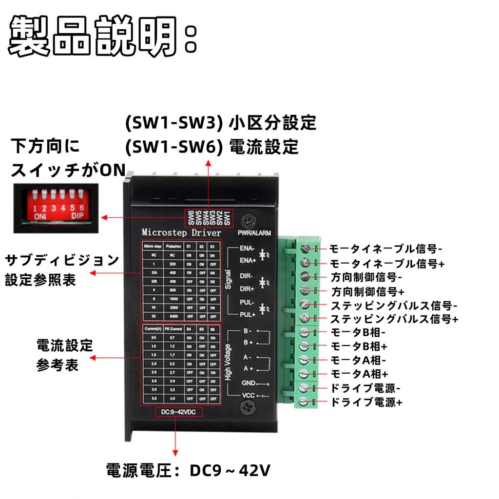TB6600 Stepper Motor Aluminum Optically NEMA for 6 Subdivision Offline Thermal and Overcurrent Protection Driver, High-Speed Isolated, 17/23/34, 4.0A,