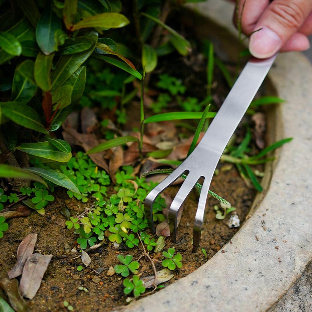 1 szt. Domowy grabie do bonsai ze stali nierdzewnej do spulchniania gleby, dociskania gleby i przesadzania, artykuły ogrodnicze