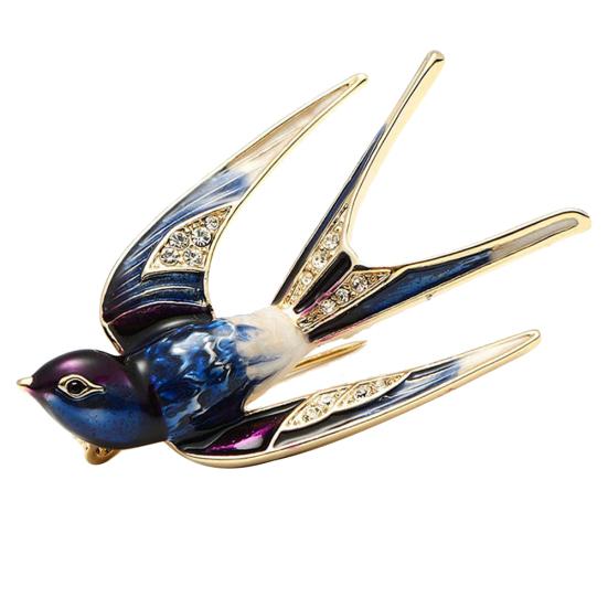 

Fashion Women Enamel Swallow Bird Collar Brooch Pin Lapel Clothes Jewelry Decor