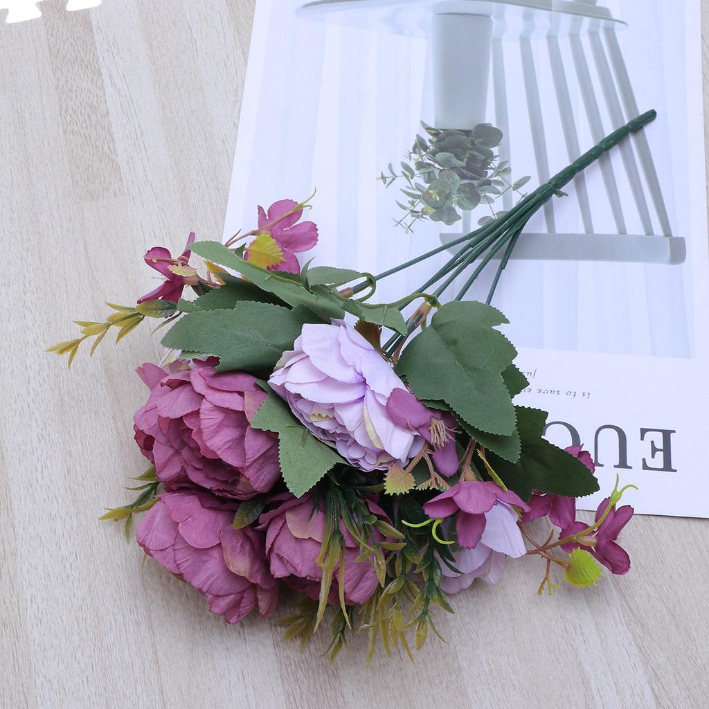 Kunstige Pioen Bloemenbos Realistisch Nep Bloemen Decoratie voor Huis Tuin Feest Slaapkamer Balkon Portiek Binnengebruik