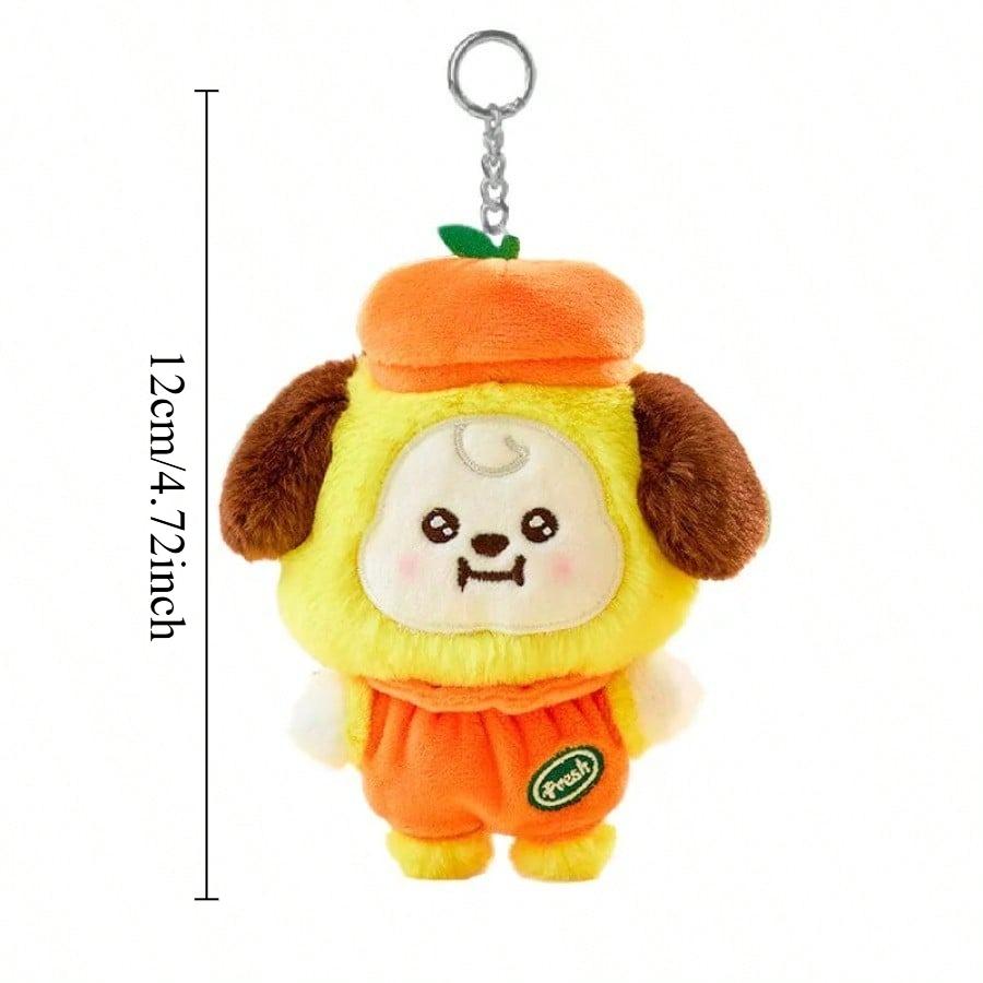 LINE FRIENDS BT21 Anime Kpop 12cm Cooky Shooky Plush Toy Y2K-Style Latest Arrival Cartoon Orange Plush Doll Backpack Keychain