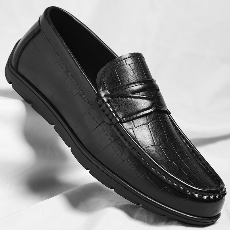 

Men s Leather Shoes, Casual and Fashiable British Style, One Step Lazy Loafers 2026 New 38