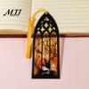 Book Page Marker Stained Glass Art Acrylic Bookmark, Halloween Dark Aesthetic Mark, Transparent Lightweight with Tassel, Gifts for Readers &