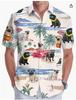 Summer Hawaiian Shirt Men's Fashion Digital Printing Short Sleeve Source Factory One and a half sleeves