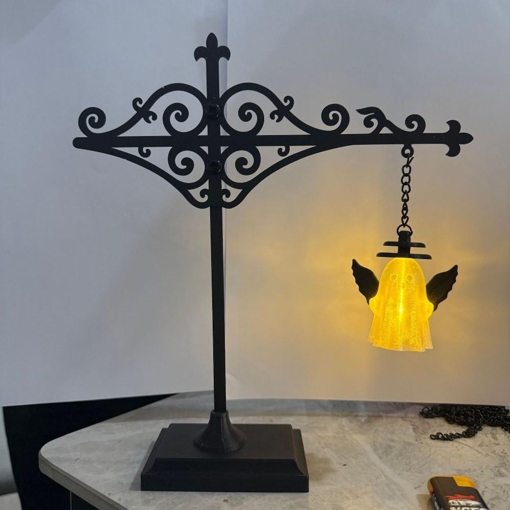 Ghost Pumpkin Library Bookshelf Lantern Warm LED Halloween Reading Light Desk Decor