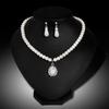 Royal Style Princess Imitation Pearl Teardrop Pendant Elegant Necklace Earrings