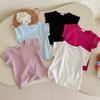Summer Girls T-shirt Light and Thin Stripe Short Sleeved Shirt for Boys Slimming Casual Top for Children's Clothing